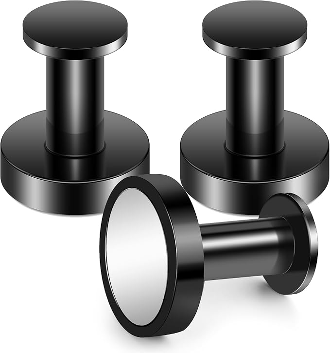 Magnetic Hooks for Cruise Cabins, Black 150Lb Magnetic Wreath Hanger, Locker Accessories, Strong Magnetic Hooks for Classroom, Whiteboard, Grill, Cruise Ship, Garage, Hanging - 3Pcs