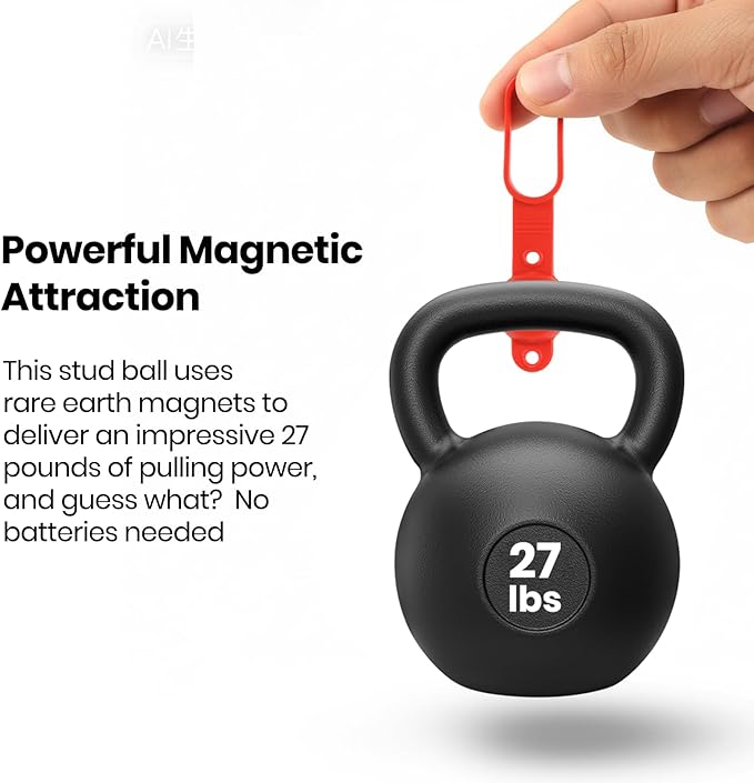 (2-Pack) Calvana Magnetic Stud Finder - 27 lbs of Pull Power Stud Ball, Detects Nails, Screws, and Metal, Through 5/8" Drywall, Wood or 3/4" Plywood Paneling, No Batteries Required, 52300