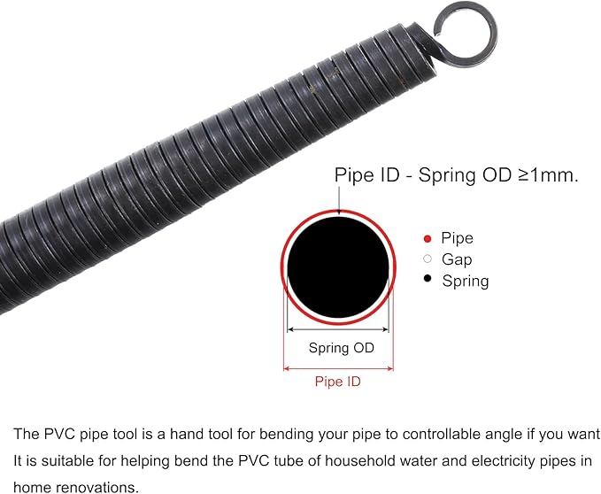 MECCANIXITY Spring Tube Bender OD 14.5mm/0.57" Steel Spring Pipe Bending Tubes 700mm/27.56" Long for 1/2" PVC Pipe(ID 16mm) in Home Renovations,Electrician Wiring Bending Pipe(insert-pipe use)