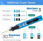 3-Speed Cordless Mini Drill Pen With 8 Small Drill Bits,Rechargeable Electric Hand Drill Pin Vise,Resin Drill Set For Jewelry Making,Resin,Plastic,Wood,Keychains DIY (BLUE)