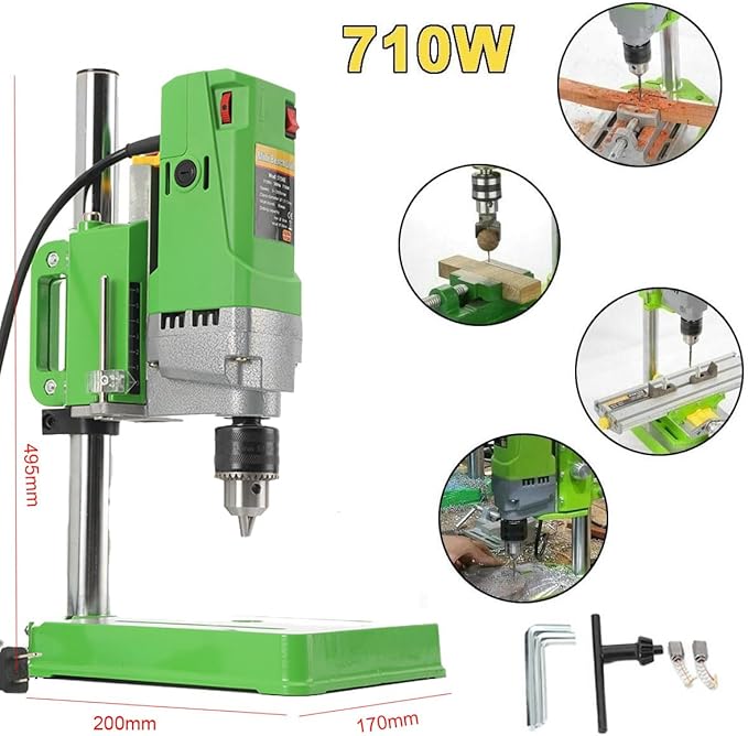 Bench Drill Stand 710W Mini Electric Bench Drilling Machine Drill Chuck 1-13mm for Hand Drill