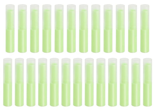 0.14oz Empty Flavored Lip Balm Container Tubes Plastic Homemade Moisturizing Lip Stick with Caps Bulk Fit for Women Adult DIY Making Supplies, 25 Count (Green)-VeraVaultWomen