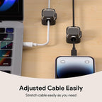 Magnetic Cable Clips, Adjustable Cord Holder Management, Adhesive Wire Keeper Organizer for Home Office Desk Phone PC Car Wall Desktop Nightstand Appliance (9-Pack Black Crystal)