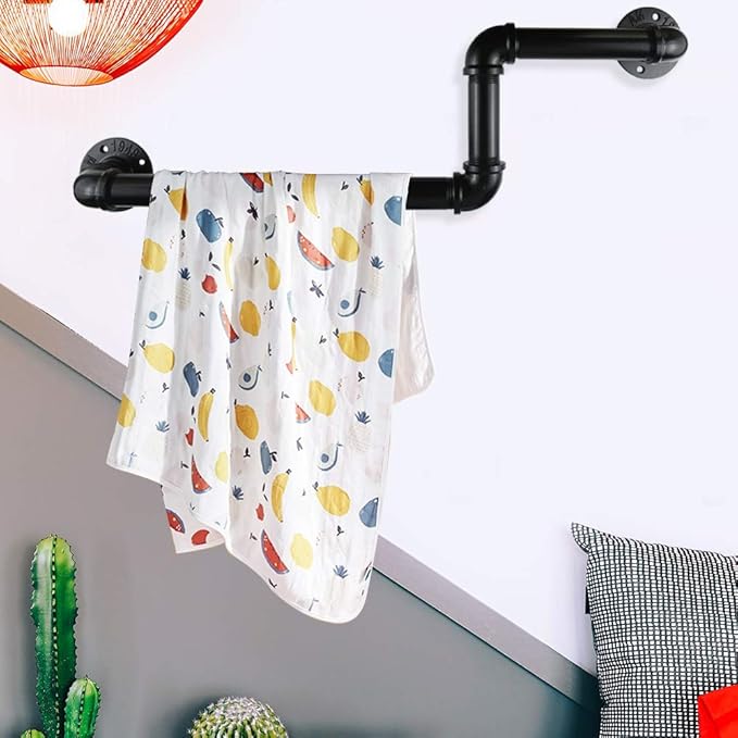 GeilSpace 1" × 48" Pre-Cut Black Metal Pipe, Industrial Steel Fits Standard One Inch Black Threaded Pipes and Fittings - Vintage DIY Industrial Shelving (1" × 48")