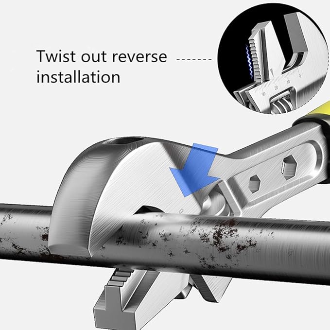 szhdxsy 12 inch pipe adjustable multifunctional wrench，3-in-1 Spanner with Box End/Hex Function， Adjustable Wrench，Portable labor-saving wrench, Movable Jaw,