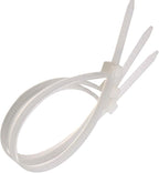 4 Inch White Zip Ties (1000 Pieces), 18lb Strength, Nylon Cable Wire Ties