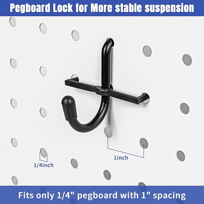 196 PCS Extra Thick Pegboard Hooks Set, Fit 1/4" Peg Board for Hanging Storage, Black Heavy Duty Metal Pegboard Accessories with Pegboard Bins for Garage Wall Organizer