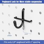 196 PCS Extra Thick Pegboard Hooks Set, Fit 1/4" Peg Board for Hanging Storage, Black Heavy Duty Metal Pegboard Accessories with Pegboard Bins for Garage Wall Organizer