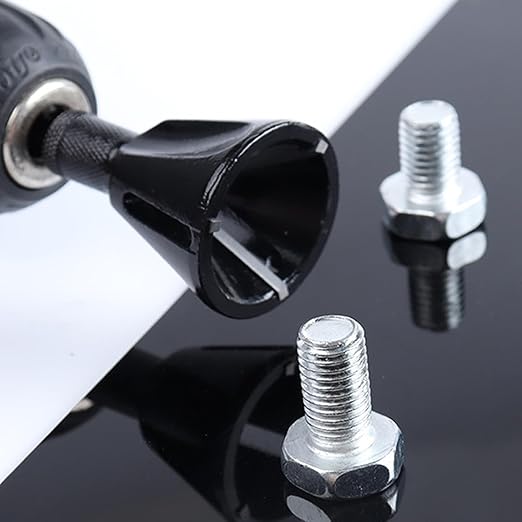 DKIBBITH Carbide Deburring Tool, Chamfer External Edges of Threaded Rod Bolt Pipe, Remove Burrs for Copper Metal 3D Printing Resin PVC Parts, Burr Removal for 3/16"-1" Diameter (5-25mm), Hex Shank