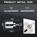 1-3/8inch | 35mm Diamond Hole Saw with Center Drill bit and Diamond-Coated Center Drill bit for Ceramic Glass Marble Fiberglass Granite and Porcelain Tiles by CENYB