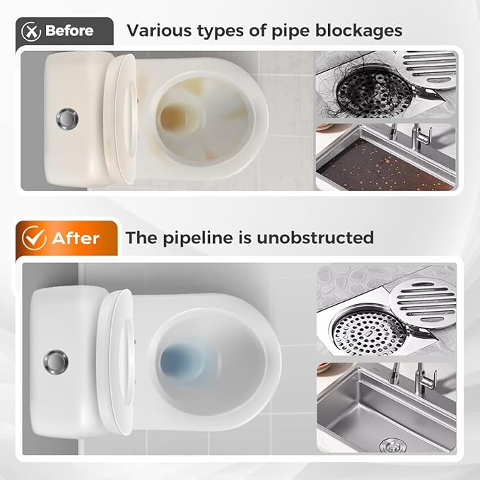 5 Pack 25 Inch Drain Snake, 2025 New Clog Remover, Flexible Hair Removal Tool for Bathroom and Kitchen, Durable Pipe Cleaning Tool for Homeowners (20 Pack)