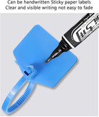 4 in Marker Nylon Cable Ties, Plastic Water Proof Tags, Self-Locking Written-on Cable Marker, Security Seals Label for Cabling, Wire Marking Label, Shipping Hanging Tags - Yellow/ 100pcs