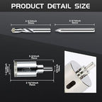 1-3/128inch | 26mm Diamond Hole Saw with Center Drill bit and Diamond-Coated Center Drill bit for Ceramic Glass Marble Fiberglass Granite and Porcelain Tiles by CENYB