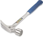 ESTWING Framing Hammer - 28 oz Long Handle Straight Rip Claw with Milled Face & Shock Reduction Grip - E3-28SM, Blue