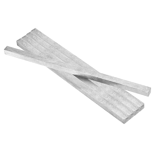 uxcell 5 Pcs Square Steel Key Stock, 1/2" x 1/2" x 12" Cold-Drawn 45# Steel Bars Precision Key Stock for Gearbox Coupling, Silver Tone