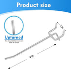 50 Pack 4 Inch Pegboard Hooks, L Shape Metal Hooks Kit for 1/4" and 1/8" Pegboard, Utility Hooks Suit for Organizing Storage Tools, Garage, Kitchen, Office, Tools