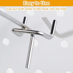 Funrous 100 Pack Peg Board Hooks Stainless Steel Pegboard Hooks Shelving Display Hanging Peg Board Holders for 1/8 and 1/4 Garage Storage Tools Organizer(2 Inch)