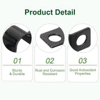 uxcell 100Pcs U-Shaped Pipe Clamp, 3/8 Inch(10mm) 2 Hole U-Tube Strap Clamp Heavy Duty Connector Bracket for Conduit Cables Wire Cord, Black