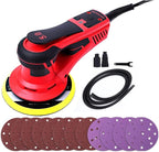 Electric Random Orbital Sander,PioneerWorks Brushless Motor,Powerful 350W & Low Vibration Palm Sander,10000 RPM Variable Speed,6-Inch For Woodworking, Polishing,Carpentry