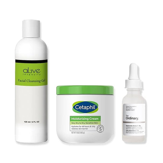 'Cetaphil' Hydrating Moisturizing Cream | The 'Ordinary' Hyaluronic Acid 1 oz. | Cleansing Gel 4 oz.-VeraVaultWomen
