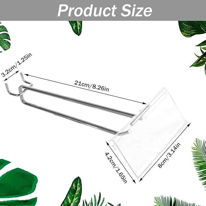 30 Pack Metal Scan Hook with Label Holder, Pegboard Hooks with Price Tag, Stainless Steel Display Pegboard Hooks for 1/8'' to 1/4'' Pegboard Wall for Garage Storage Retail Shop Supplies