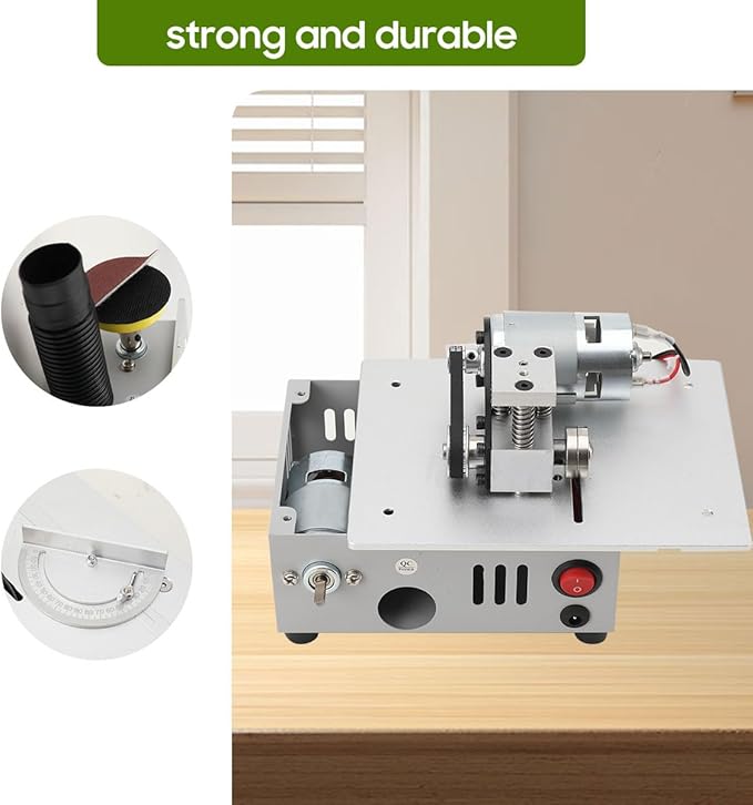 Multi-Functional Mini Table Saw for Crafts, Portable Desktop Electric Saw – Speed & Angle Adjustable for Wood/PCB/Acrylic/Plastic Cutting, 96W