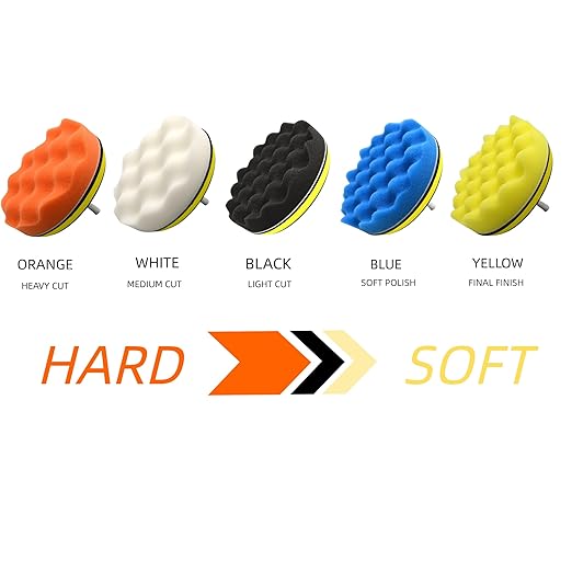 12Pcs 5inch Foam Buffing Polishing Pads Kit, with Coral Fleece Pad, Backing Plate, M14 Drill Adapter, Car Buffing Kit for Car Polishing, Waxing, Sealing Glaze (12Pcs-5inch)