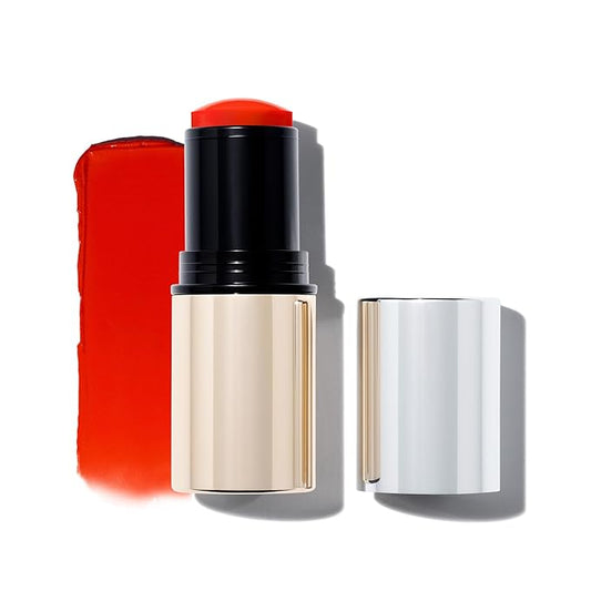 MAKE Beauty Heat Stroke Cream Blush Stick for Cheeks with Natural Hydrating Dewy Finish. Creamy Gel Blush Balm - Shade Inflamed, Coral Orange Cheek Tint-VeraVaultWomen