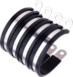 HOLYBEAR 2 Inch Stainless Steel Cable Clamp, Rubber Insulated Metal Conduit Wire Holder Strap Clips for Pipe, Tube, Hose Bracket (50mm, 12pcs)
