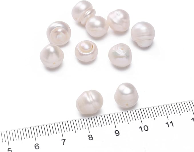 Natural Pearl Beads Potato 10-11mm White Freshwater Cultured Loose Gemstone Beads for DIY Jewelry Making 13.8''/Strand HQ