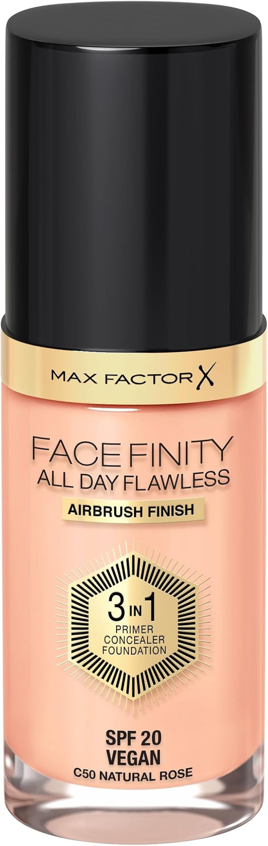 Max Factor Facefinity All Day Flawless 3 In 1 Foundation SPF 20, No. 50 Natural-VeraVaultWomen