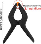 ZOENHOU 6 Pcs 9 Inch Large Spring Clamp Set, Nylon Plastic Clips Heavy Duty Clamp with Flexible Jaw Pad and Anti-slip Handles for Woodworking Backdrop Photo Studio Craft DIY Art