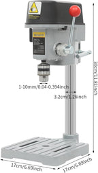 Mini Bench Drill Press Stand, Portable Bench Drilling Machine, 0.98 Inch DepthTable Driller Chuck, Used for Drilling Iron, Wood and Plastic, 110V 340W