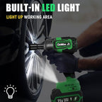 Cordless Impact Wrench, 400Ft-lbs (540N.m) Max Torque, 1/2 Impact Gun w/Brushless Motor, 21V 4.0 Ah Battery, Fast Charger, 4 Sockets, Socket Adapter, Nut Bits and Tool Bag