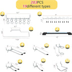 283PCS Metal Pegboard Hooks Organizer Kit for Organizing Various Tools - Heavy Duty 1/4" & 1/8" Pegboard Accessories with Pegboard Bins, Wall Mount Tool Storage for Garage, Workshop & Kitchen