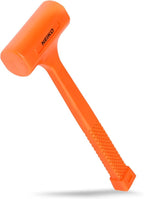 Neiko 02846A 1 LB Dead Blow Hammer, Neon Orange I Unibody Molded | Checkered Grip | Spark and Rebound Resistant