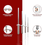 210Pcs Silver 3/16'',1/8'' Pop Rivets Assortment Kit, 8 Sizes Aluminum Rivets,Aluminum blind rivets for metal Dome Head rivet kit