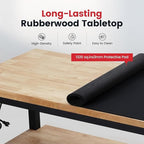 60 Inch Work Bench for Garage Adjustable Height Workbenches with Under Table Shelf Pegboard Pad Power Outlets Work Table for Woodworking, Home, Office, Workshop