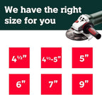 Metabo 6-Inch Angle Grinder | 13.5 Amp | 9,600 RPM | Electronics | Non-locking Paddle Switch | WEP 15-150 Quick