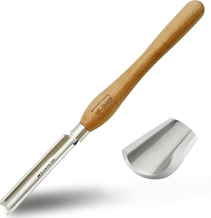 1 inch Spindle Roughing Gouge for Wood Lathe,M2 Cryo HSS Wood Turning Tools with Beech Wood Handle