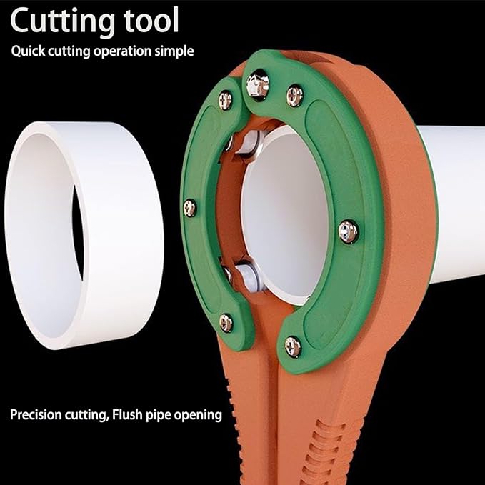 PVC Pipe Cutter Tool, 50mm Tubing Cutter with 4 Sharper Blade Unit, Rotate Scissors Design Pex Cutting Tool for Tight Spaces Effortless Plastic PPR Cutting