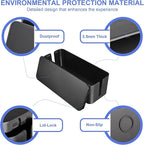 Cable Organizer Box Set of Three, Power Cover Cord Holder Surge Protector for Desk (Black)