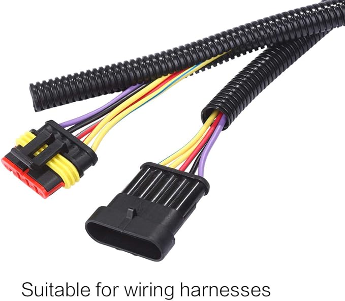 Alex Tech 50ft - 1 inch Split Wire Loom Tubing - Black