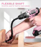 GardenJoy Cordless Power Drill Set - 21V Electric Drill Driver Kit with Battery and Fast Charger, 65pcs Acessories, 2 Variable Speed Control, 3/8-Inch Keyless Chuck and 24+1 Torque Setting