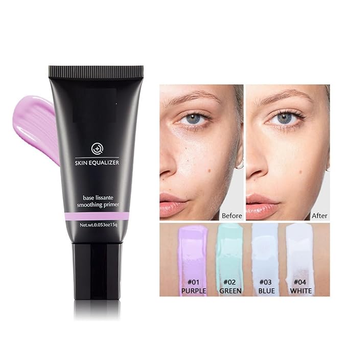 MAEPEOR Moisturizing Face Primer 4 Colors Long Lasting Matte Face Primer For Neutralizing Uneven Skin Tones & Brightening Complexion (02 Green)-VeraVaultWomen