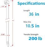 36 Inch Heavy Duty Zip Ties, UV Resistant, Extra Long Black Nylon Cable Ties (15 Pieces) 200 lb Tensile Strength