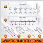 HORUSDY 238-Piece Pegboard Hooks Assortment, Pegboard Accessories with Pegboard Bins for Organizing Various Tools