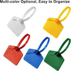 4 in Marker Nylon Cable Ties, Plastic Water Proof Tags, Self-Locking Written-on Cord Marker, Security Seals Label for Cabling, Wire Marking Label, Shipping Hanging Tags - White/ 100pcs