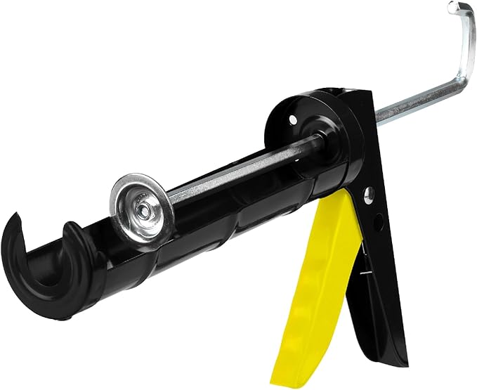 Bates- Caulking Gun, 10:1 Thrust Ratio, Yellow & Black, Caulking Tool Gun, Caulk Gun No Drip, Hand Caulking Guns, Silicone Gun, Caulking Gun Tool, No Drip Caulk Gun, Caulk Guns, Caulking Gun Dripless