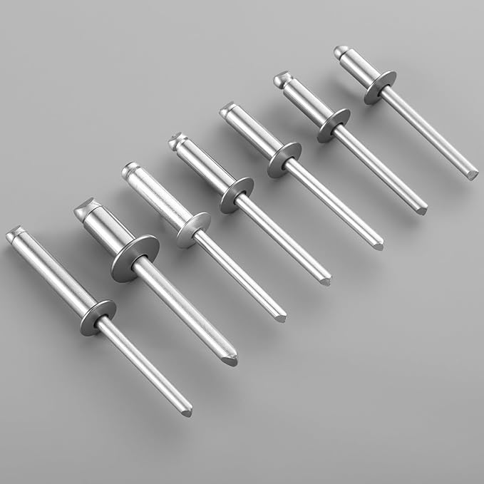145pcs 3/16" x5/8" Aluminum Blind Rivets, 4.8 x 16mm Pop Rivets,Rivets for Metal,Silver